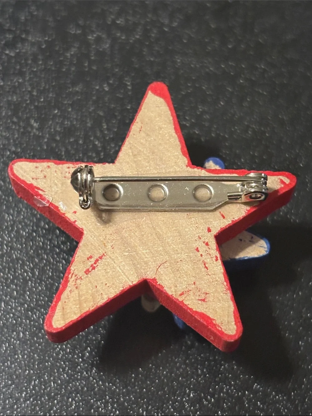 Patriotic Red, White & Blue Star Layered Brooch
